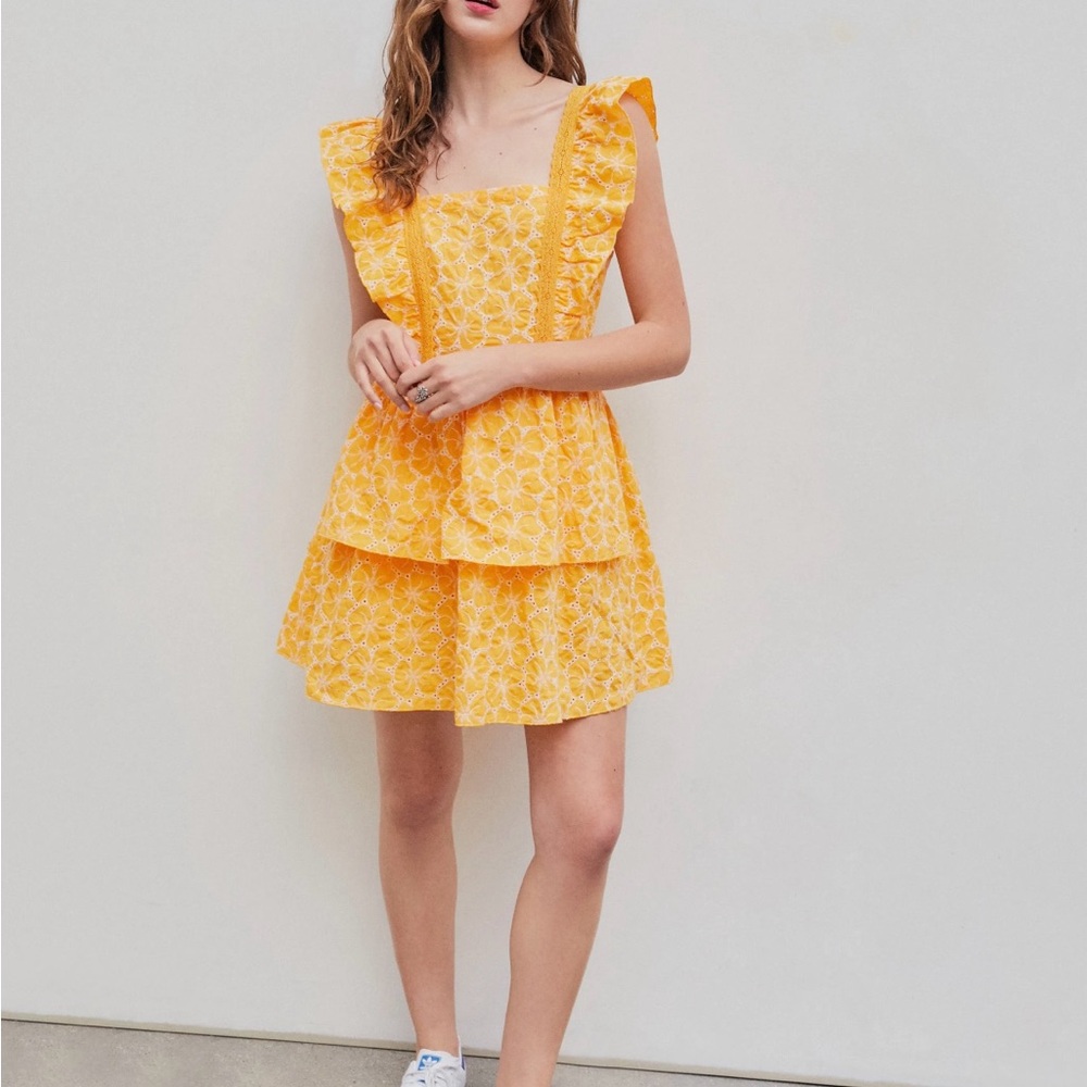 Cider Orange Broderie Anglaise Dress
